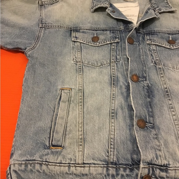 CURRENT ELLIOTT THE ROLLED SLEEVE TRUCKER JEANS JACKET PRE OWNED SIZE 1 - Picture 2 of 12